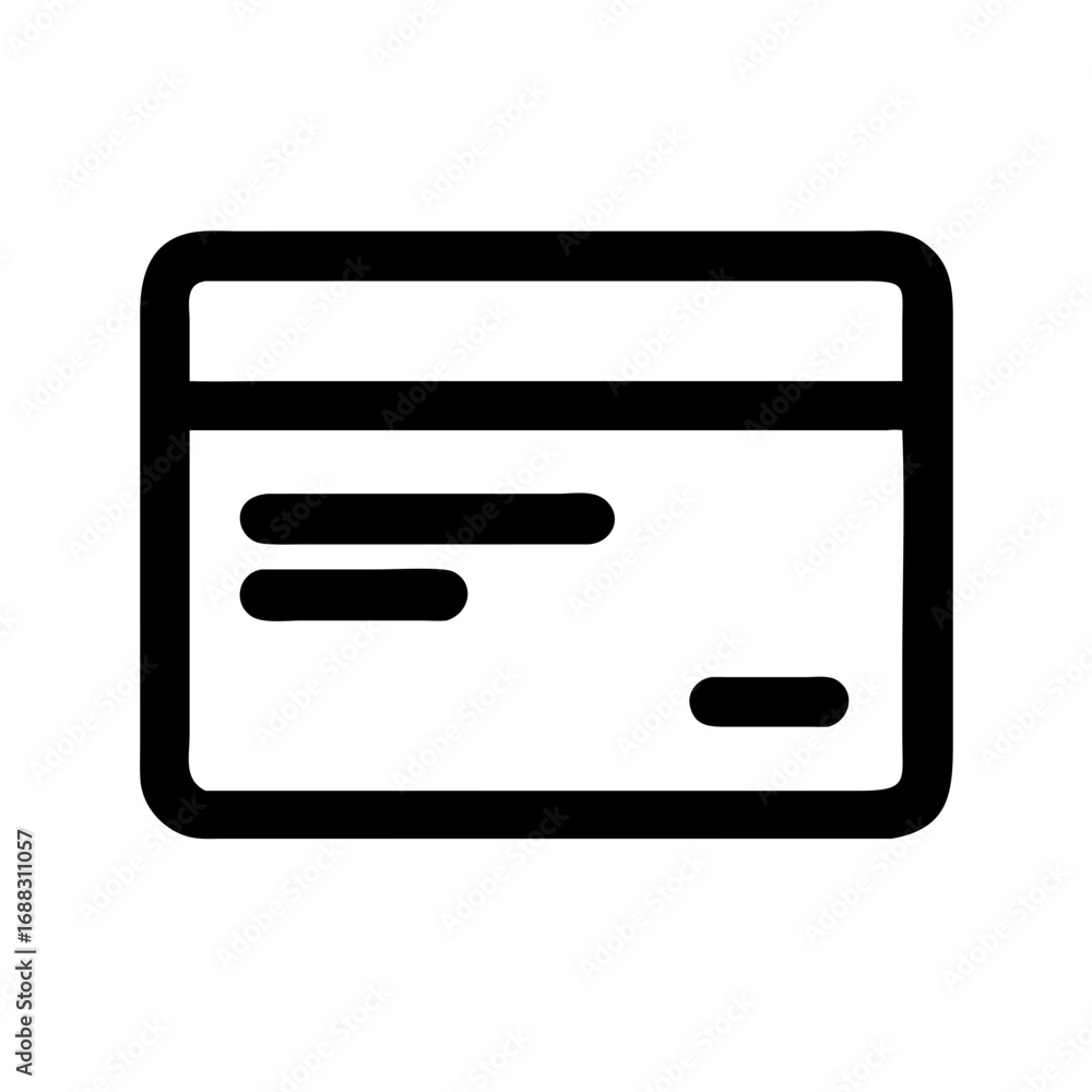 Poster An illustration of a rectangular card with rounded corners and horizontal lines in a simple design style