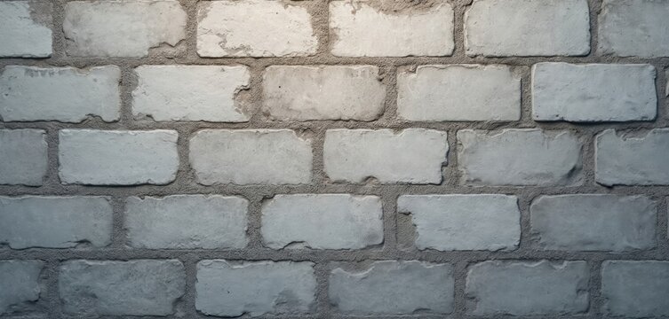 Full frame close-up of grey cinder block wall pattern. Horizontal symmetry in outdoor building exterior shows rough texture bricks and mortar joints. Solid, repeating construction material surface. - Powered by Adobe