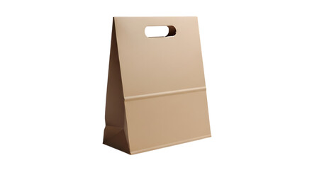 Obraz premium Paper lunch bag with handle isolated on a transparent background