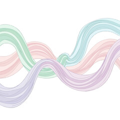 Abstract Wavy Lines with Pastel Colors on White Background Artistic Design Element for Creative Compositions and Decorative Purposes