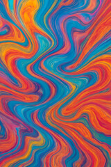 Vibrant Abstract Liquid Swirl Pattern in Vivid Blue and Orange Tones