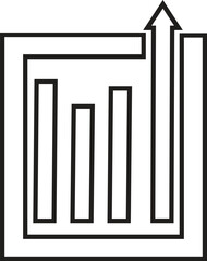 Upward Growth Chart – Colorful Bar Graph with Rising Arrow,Business Growth Icon – Purple, Yellow, Red, Blue Bars with Trend Indicator,Financial Success Symbol – Stylized Bar Chart for Analytics.