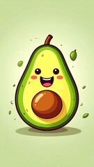Cute cartoon avocado