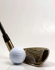 Golf club and ball close-up