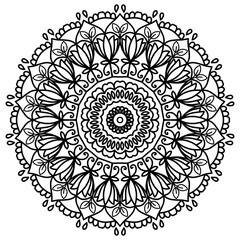 Indian Ethnic Round Mandala Art for Meditation illustration 