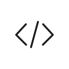 Code icon in trendy flat style design. Vector graphic illustration. Suitable for website design, logo, app and ui. EPS 10.