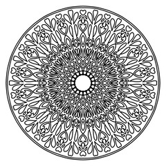Indian Ethnic Round Mandala Art for Meditation illustration 