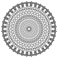 Indian Ethnic Round Mandala Art for Meditation illustration 