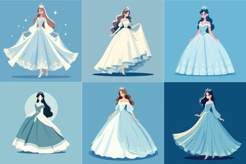 collection of beautiful princess illustration