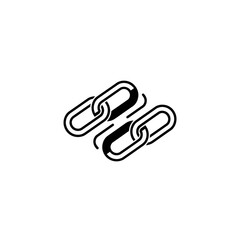 Obraz premium Two linked chain icons simple and elegant graphic design