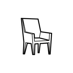 Fototapeta premium Modern armchair line drawing illustration