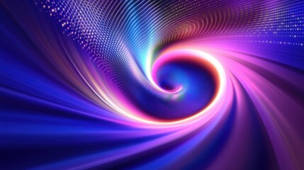 Digital vortex swirl in bright neon colors
