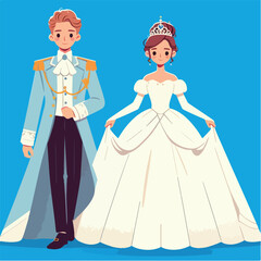 Fototapeta premium Prince and Princess illustration