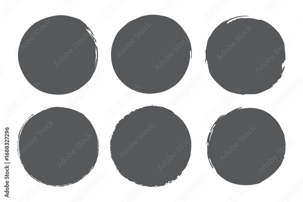 Poster grunge circles brush set. red circle frames. round line of red paint. grunge round shapes. circular 