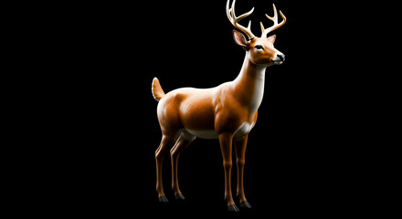 Fototapeta premium Elegant Deer Illustration Wildlife Art with a Touch of Natural Beauty