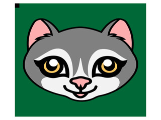 cat illustration vector. Sitting cat line vector icon.cat head vector icon design.