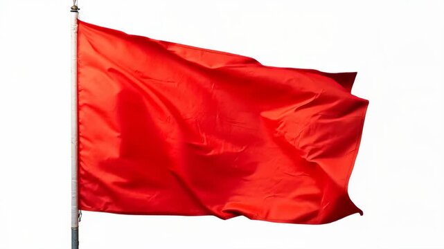 Solid Red Flag Waving | A Symbol of Warning and Danger.
A 10-second 4K video showing a solid red flag waving in the wind. This simple yet powerful symbol represents various warnings and signals across