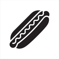 hotdog stencil icon silhouette vector illustration