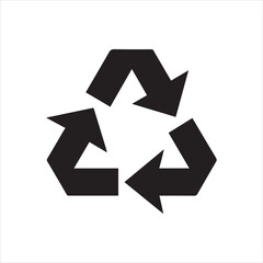 recycle arrows logo silhouette icon vector illustration