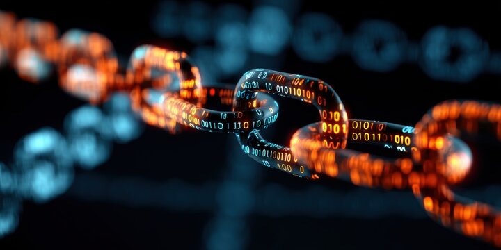 Chain link with binary code