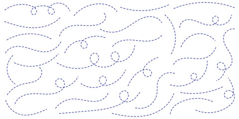 Hand drawn curve dotted line, Spiral dotted line hand drawn, Dotted lines path on white background. Abstract Hand-Drawn Dotted Line Collection. eps 10