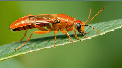 Red soldier beetle close