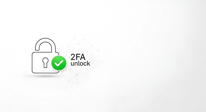 Secure your online accounts with a two-factor authentication system featuring a padlock icon and a checkmark indicating successful verification for enhanced digital safety