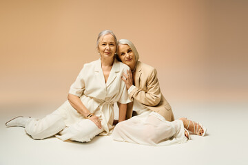 Elegant mature couple celebrating love and fashion in stylish attire together