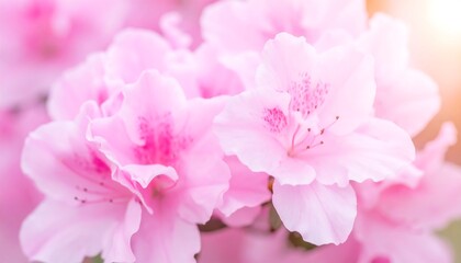 Delicate pink azaleas in soft focus
