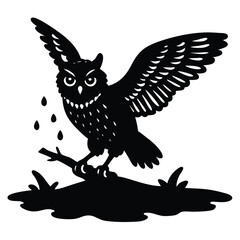 Adobe IllustStunning close-up of a snowy owl gliding low over an icy tundra, eyes locked on viewer, pale winter sun. raptor Artwork Etching illustration of an angry Great Horned Owl

