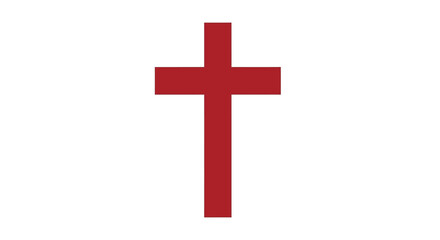 Obraz premium Red Christian cross religious symbol.