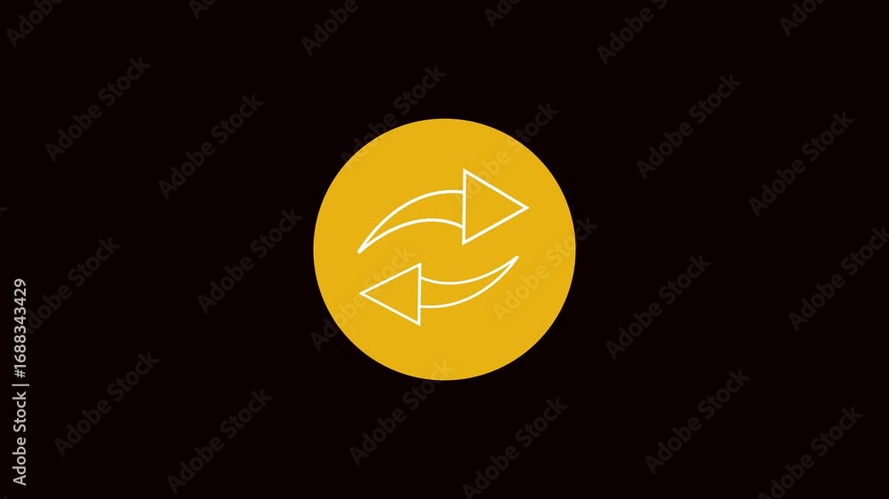 Aufkleber data sync golden circle animated arrows rotation technology background motion graphics. golden circl