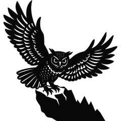 Adobe IllustStunning close-up of a snowy owl gliding low over an icy tundra, eyes locked on viewer, pale winter sun. raptor Artwork Etching illustration of an angry Great Horned Owl
