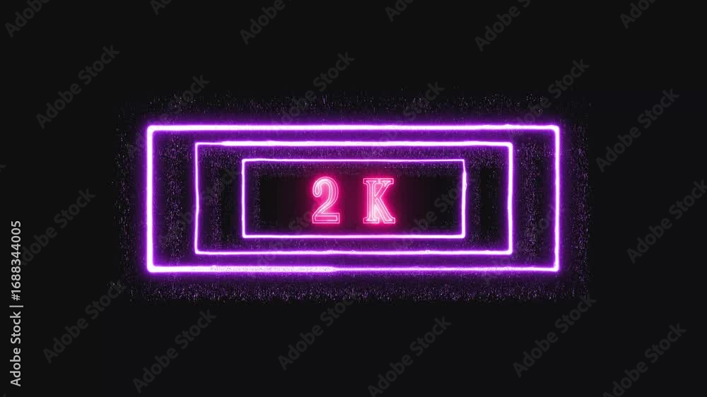 Aufkleber digital frame counter animation glowing neon purple pink social media intro loop. purple pink neon c