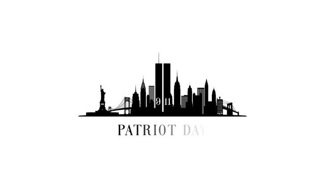 Patriot Day Black And White New York City Skyline Silhouette