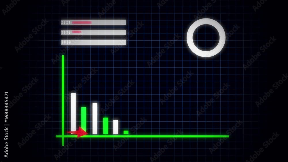 Poster digital grid neon green lines animation hud interface sci fi cyberpunk background. animated hud inte