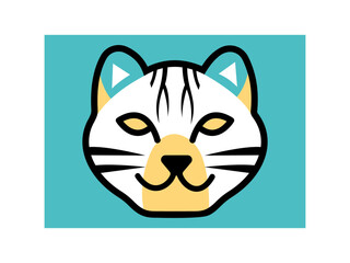 cat illustration vector. Sitting cat line vector icon.cat head vector icon design.