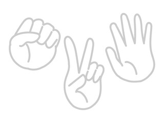 ハンドサイン　じゃんけん　イラスト