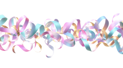 Pastel Ribbons isolated on a white background
