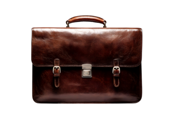 Classic briefcase on black background