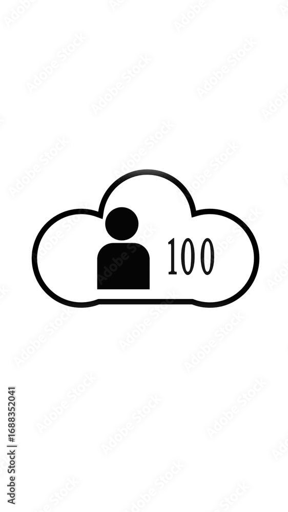 Leinwandbilder animated loop cloud computing with user interface and data server vertical video.digital network tec