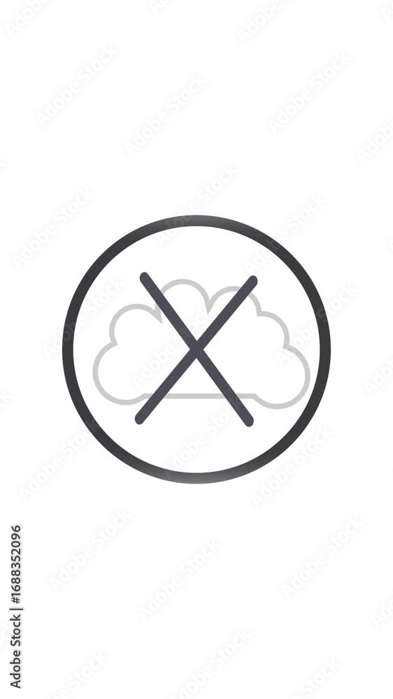 Poster technology glitch cloud download problem alert animation vertical video. digital cloud computing gli