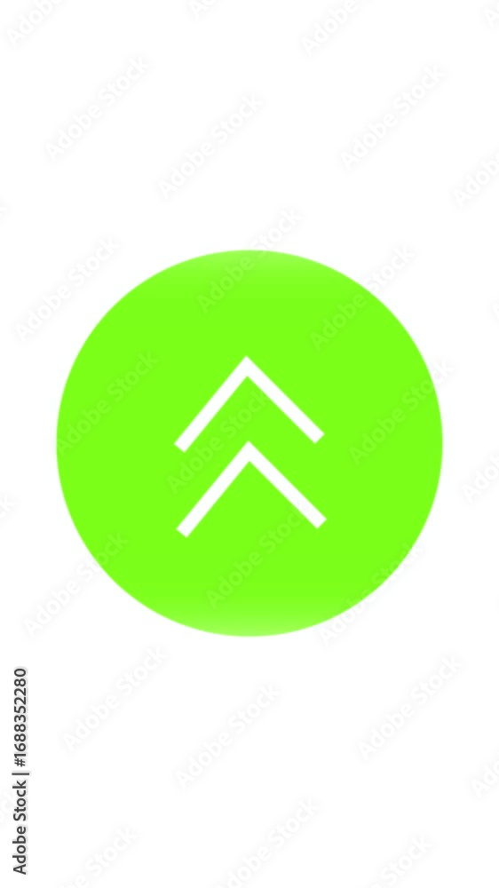 Aufkleber game presentation green circle double arrow animation loop vertical video. vertical video animated d