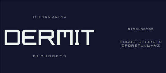 Dermit modern stylish capital alphabet letter logo design