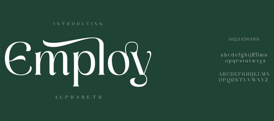 Employ modern, unique and luxury alphabet font vector set