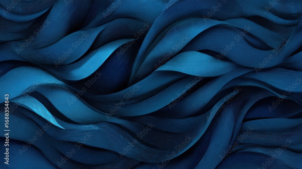 Aufkleber deep shades of blue intertwine and flow together, creating a calming and fluid texture. the wave-lik