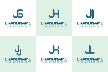 Letters JG JH JI JJ JK JL Logo Monogram Set, for GJ HJ IJ JJ KJ LJ initials