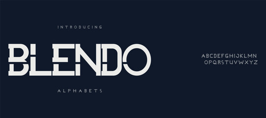 Blendo modern stylish typography capital alphabet letter logo design
