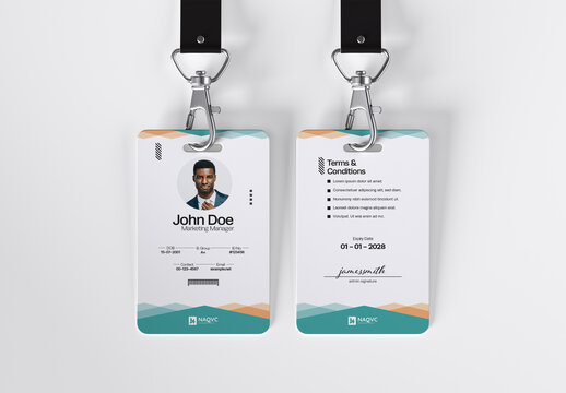 Modern Corporate ID Card  Front and Back Design Template