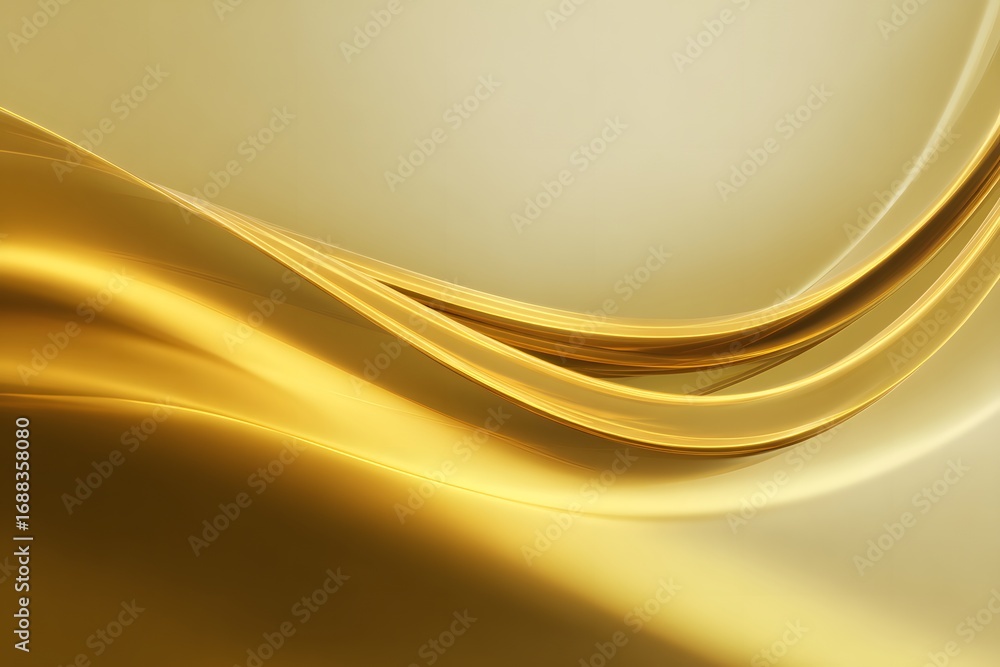 Poster abstract background with golden waves, soft light and shadow, blurred edges, creating an elegant and